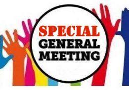 WEDNESDAY 26th NOVEMBER - SPECIAL GENERAL MEETING